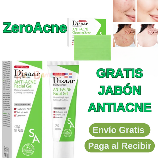 "Gel ZeroAcne: ¡Despídete de los Brotes de ACNE!" (Compra ahora y lleva GRATIS un jabón actiacne)