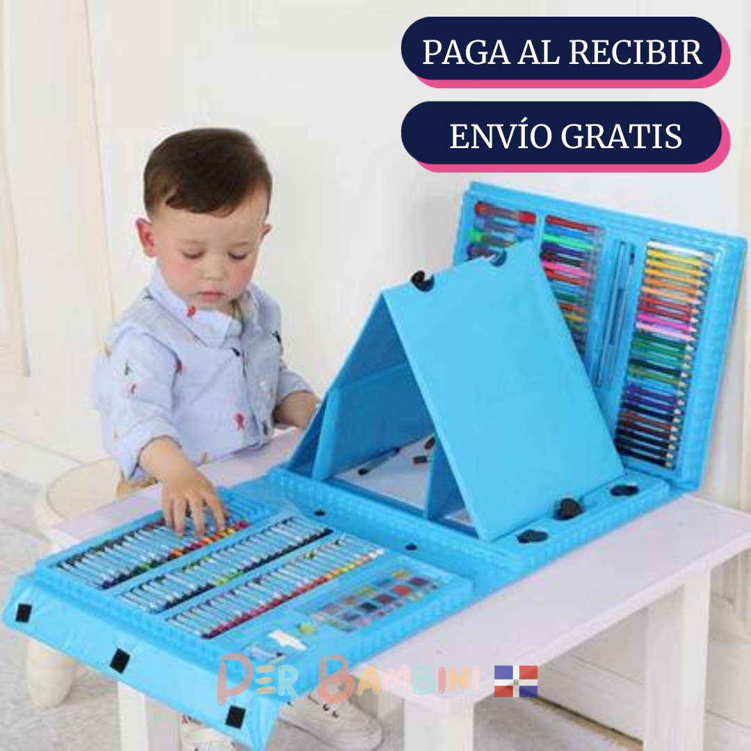 SUPER MEGA SET DE ARTE PARA NIÑOS: 208 PIEZAS ORIGINAL